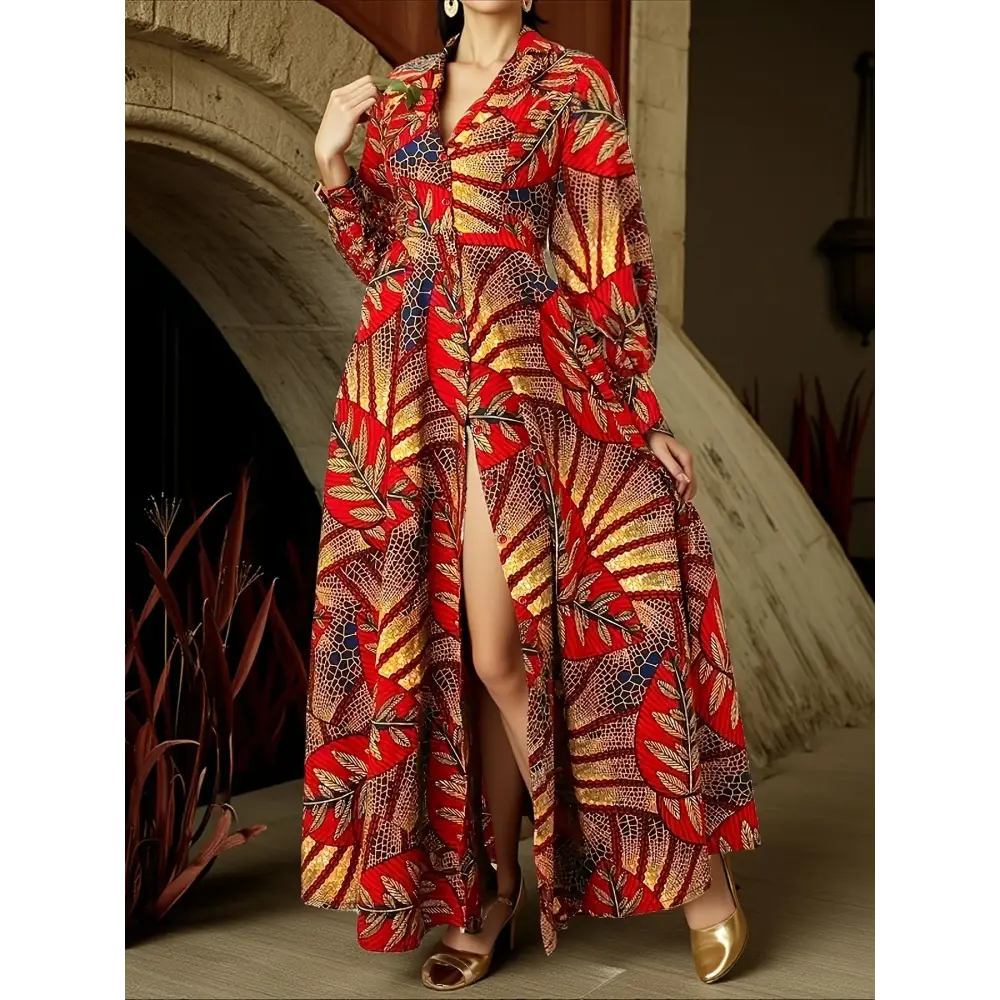 Stylish plus size shirt dress with African democratic tropical tribal print, perfect for holiday party dates.