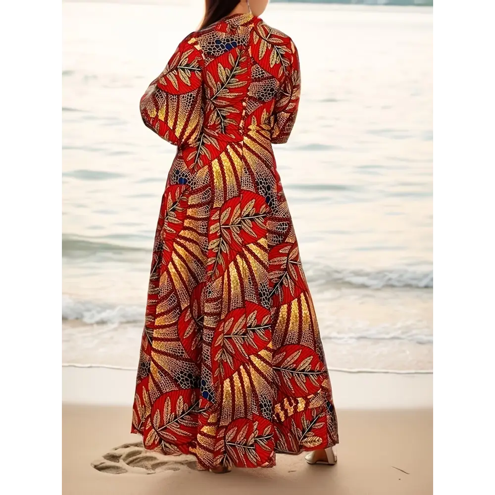 Plus size shirt dress African democratic tropical tribal print, perfect for holiday parties and dates, featuring a pocket.