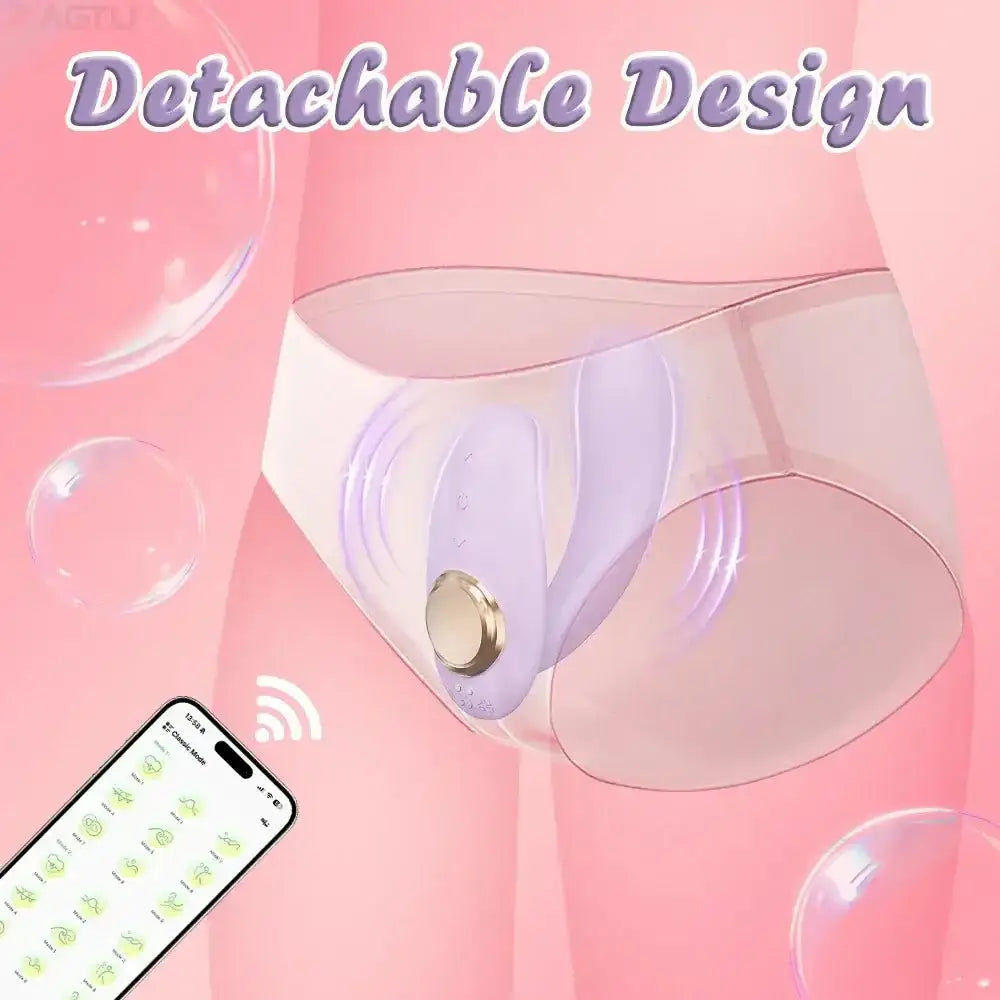 APP Strapless Strap-On G-Spot Dildo Vibrator Realistic Double-Ended Vibrating Butt Plug Anal Sex Toys for Women