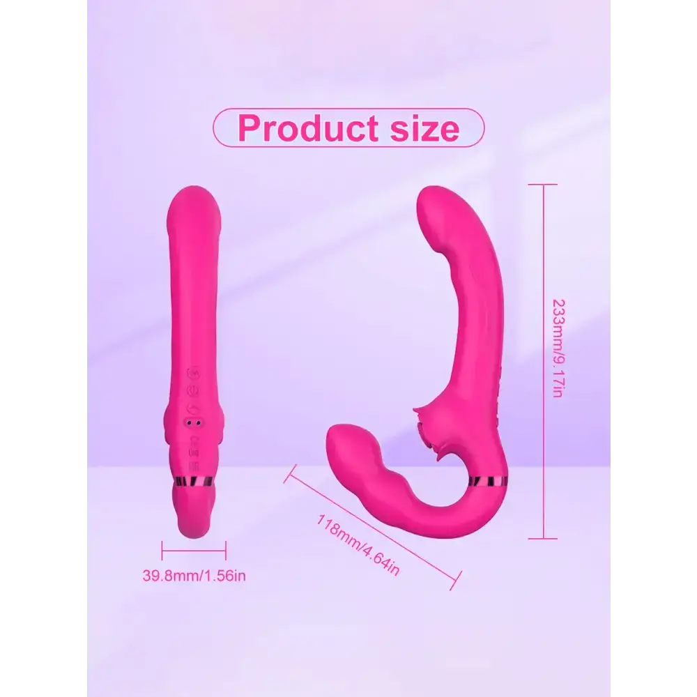 APP Strapless Strap-On G-Spot Dildo Vibrator Realistic Double-Ended Vibrating Butt Plug Anal Sex Toys for Women