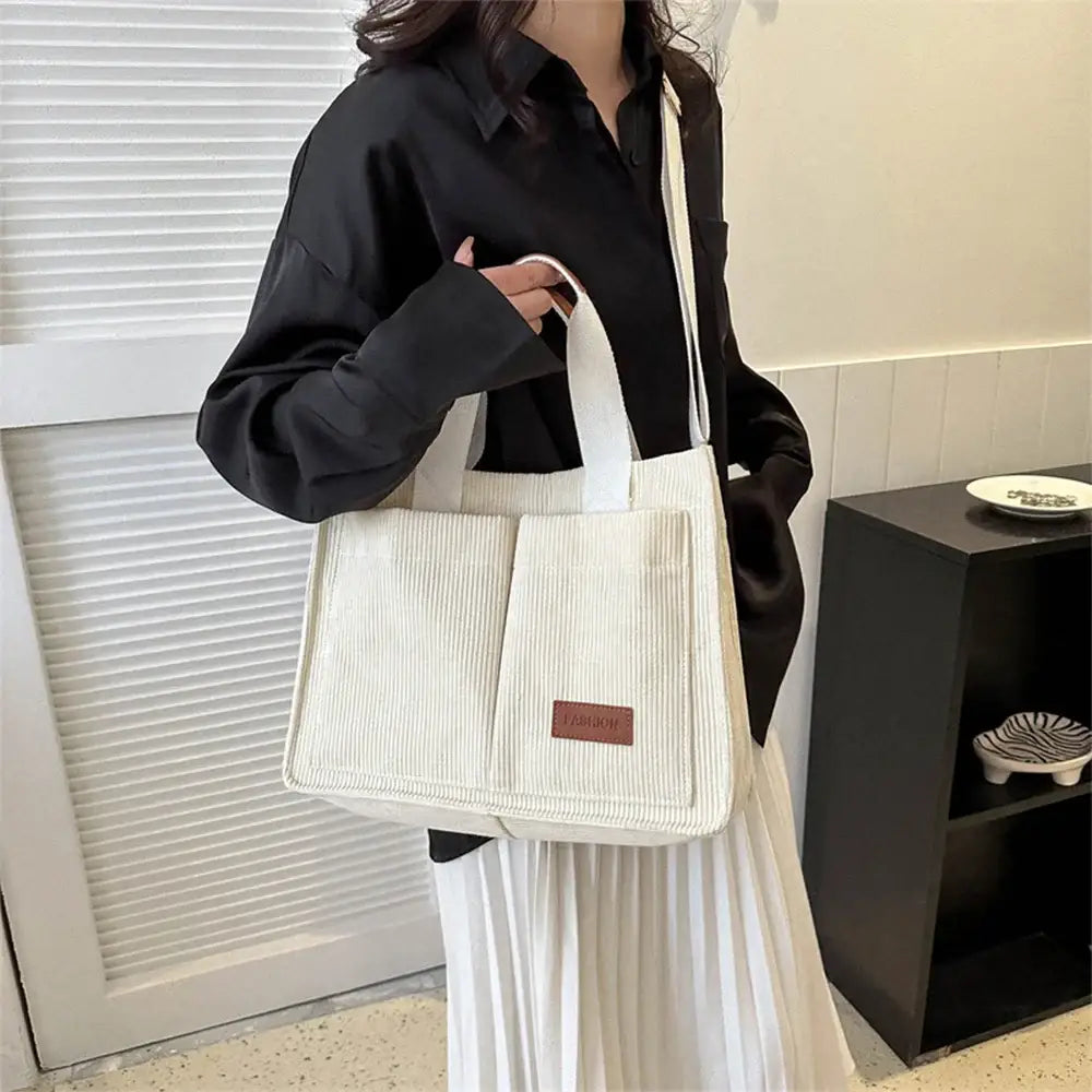 Ladies’ Handbag Large Capacity New Fashionable Canvas Bag - Handbags