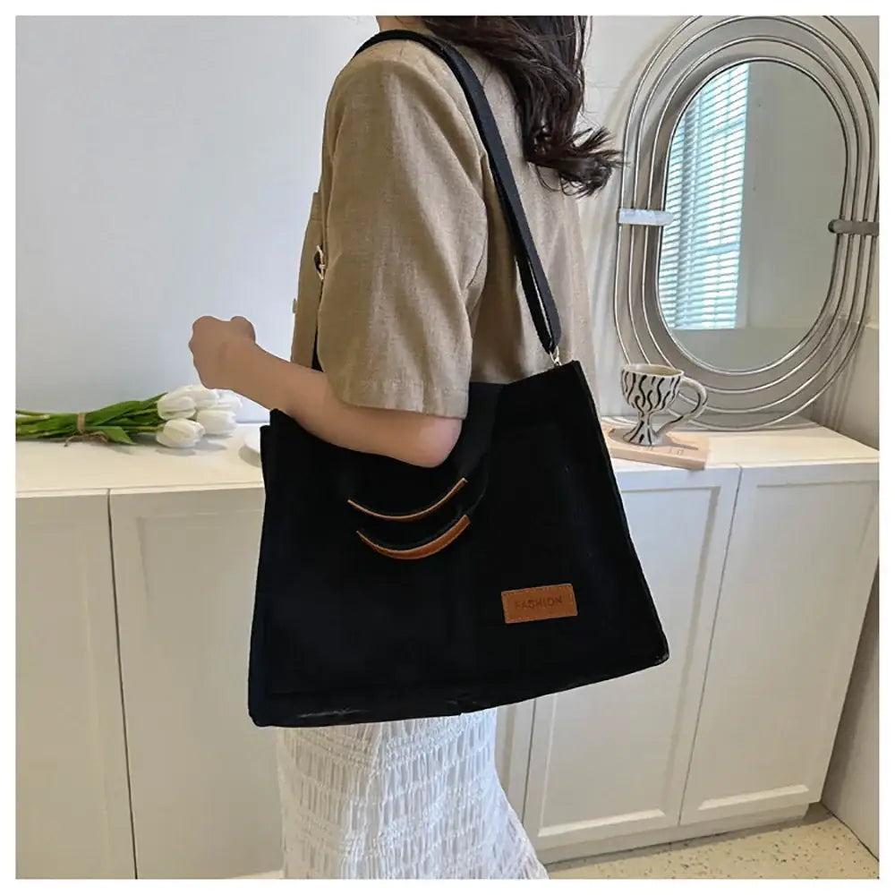 Ladies’ Handbag Large Capacity New Fashionable Canvas Bag - Handbags
